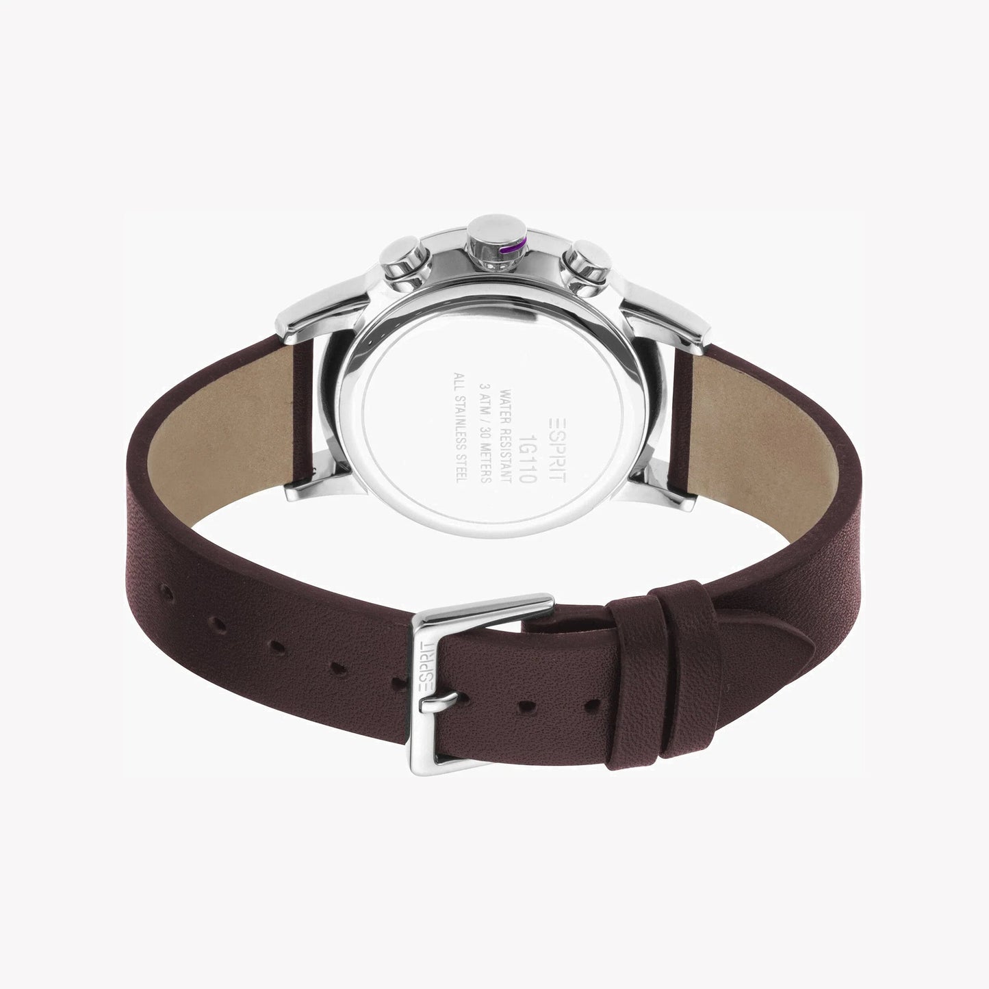 Esprit Men's Black Dial Brown Leather ES1G110L0035