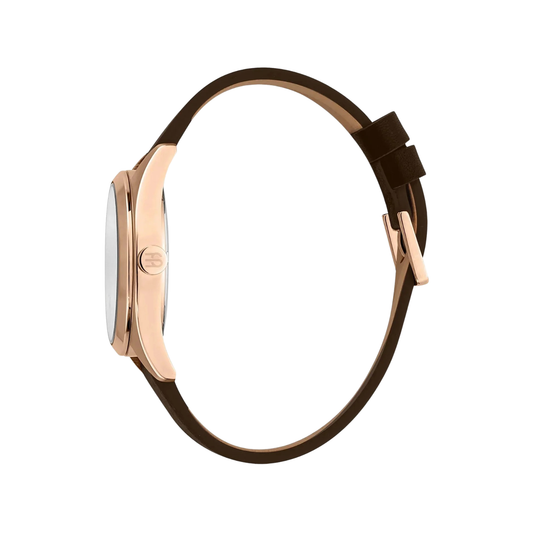 Esprit Men's Silver Dial Brown Leather ES1G304L0035