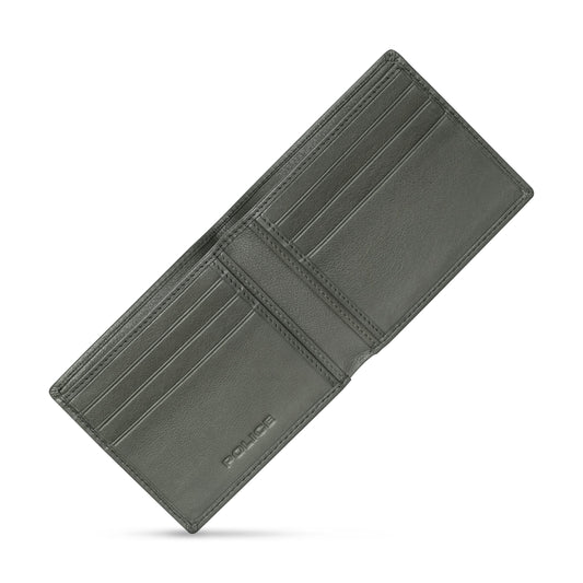 POLICE MEN WALLET GENUINE CALF LEATHER ARMY