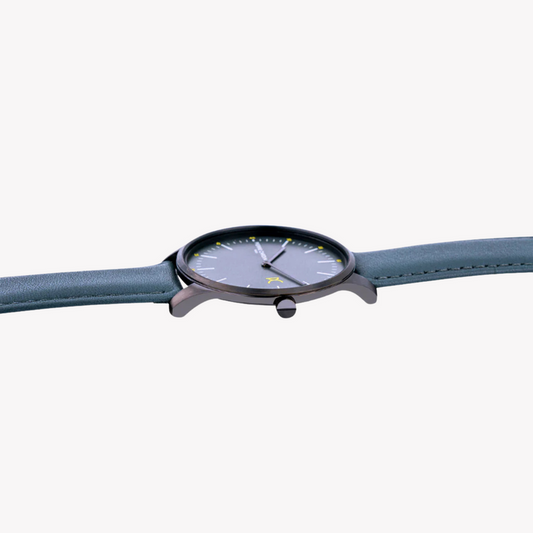 PIERRE CARDIN MEN'S GRAY LEATHER & STAINLESS STEEL WATCH | CBA.4007