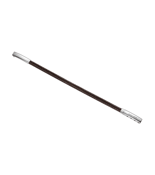POLICE INDY II POLISHED Stainless Steel, BROWN LEATHER BRACELET PEAGB0009504
