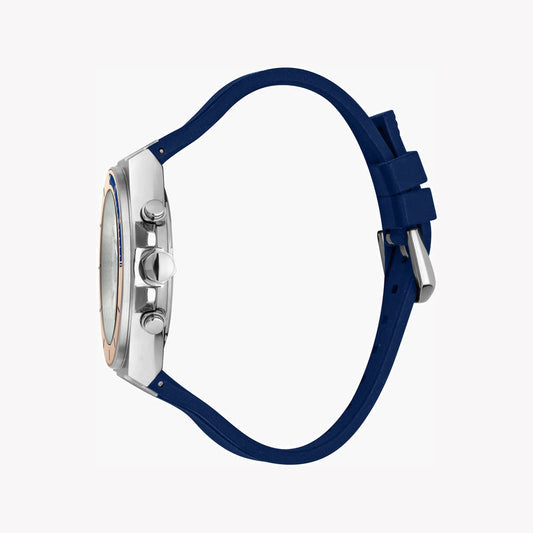 Just Cavalli Men's Blue Silicone Watch, Silver Dial - JC1G139P0035