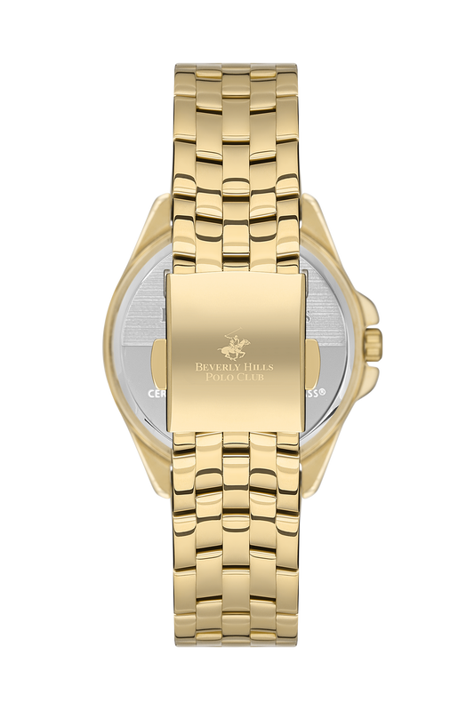 Beverly Hills Polo Club Women's Analog White Dial Watch BP3572C.130 - Gold