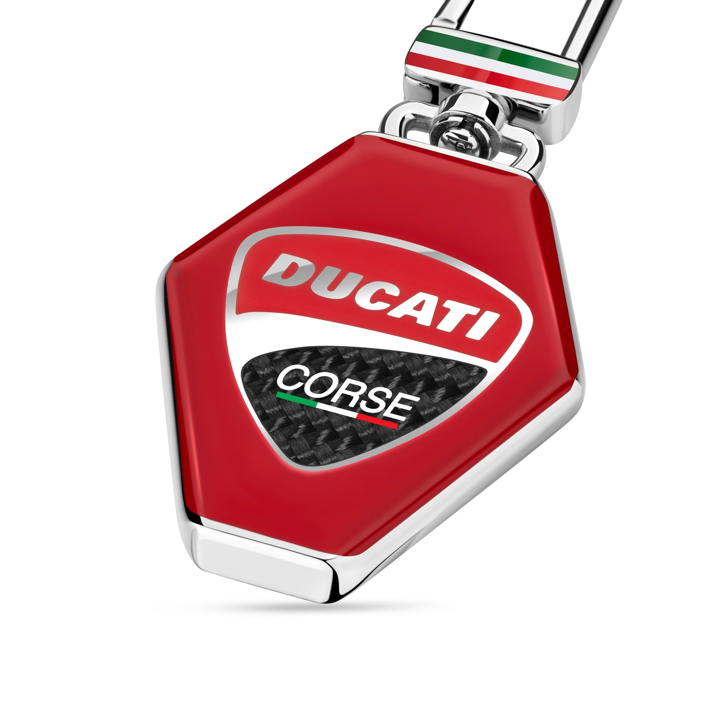 Ducati DTAGK2138002 Stile Stainless Steel + Red Enamel Keyring