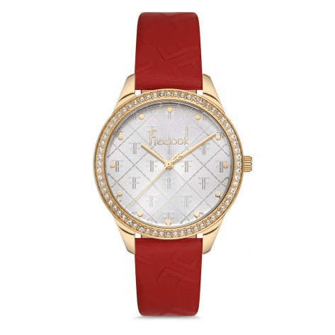 FREELOOK Women's Red Leather Strap Watch - FL.1.10122-3