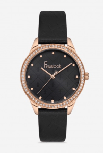 FREELOOK Women's Black Leather Strap Watch - FL.1.10122-5