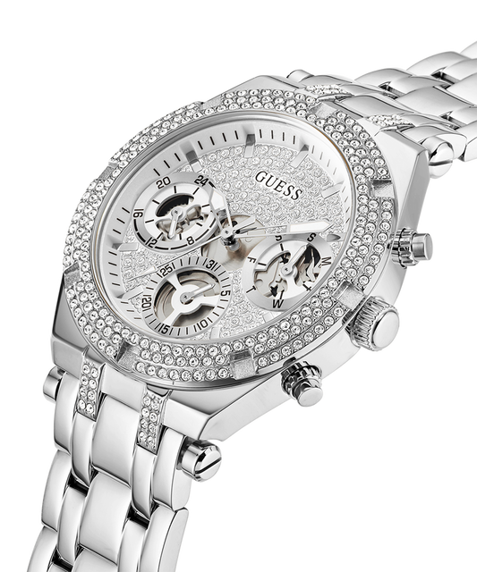 GUESS Ladies Silver Tone Multi-function Watch GW0440L1