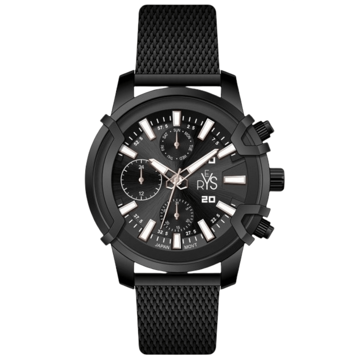 REYS Men's Stainless Steel Watch R2014-BB - Black Dial