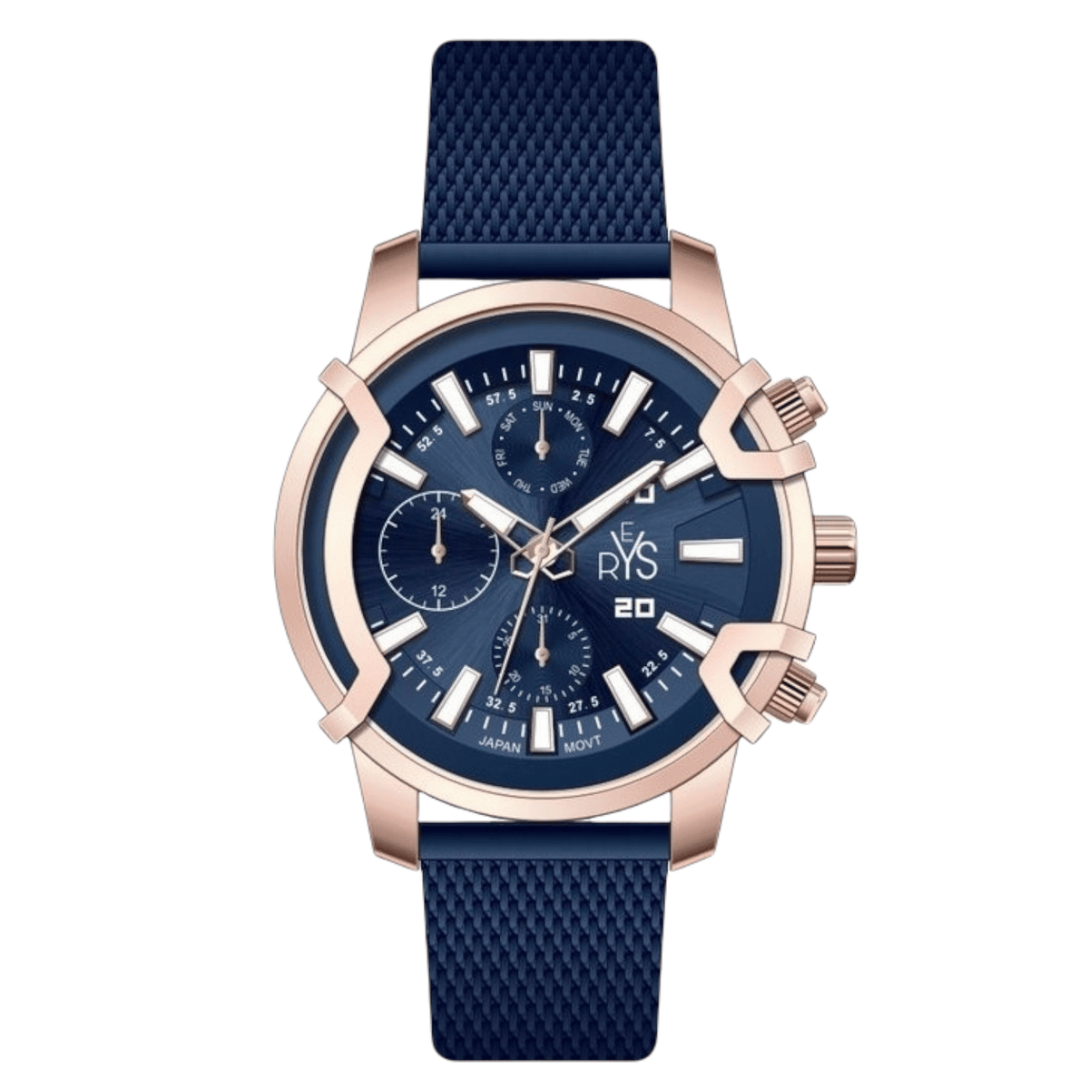REYS Men's Stainless Steel Watch R2014-RB - Black Dial