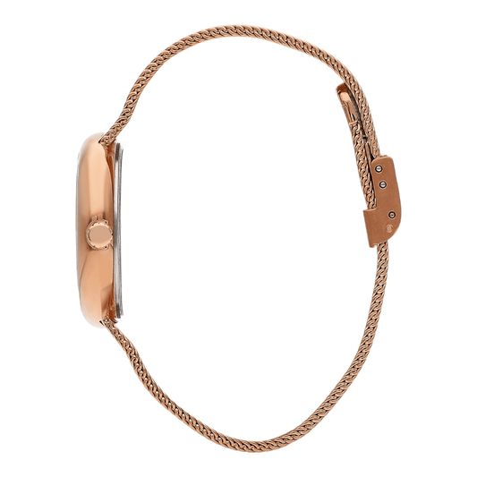 Beverly Hills Polo Club Women's Analog White MOP Dial Rose Gold Mesh Watch BP3334X.420 - Jenna
