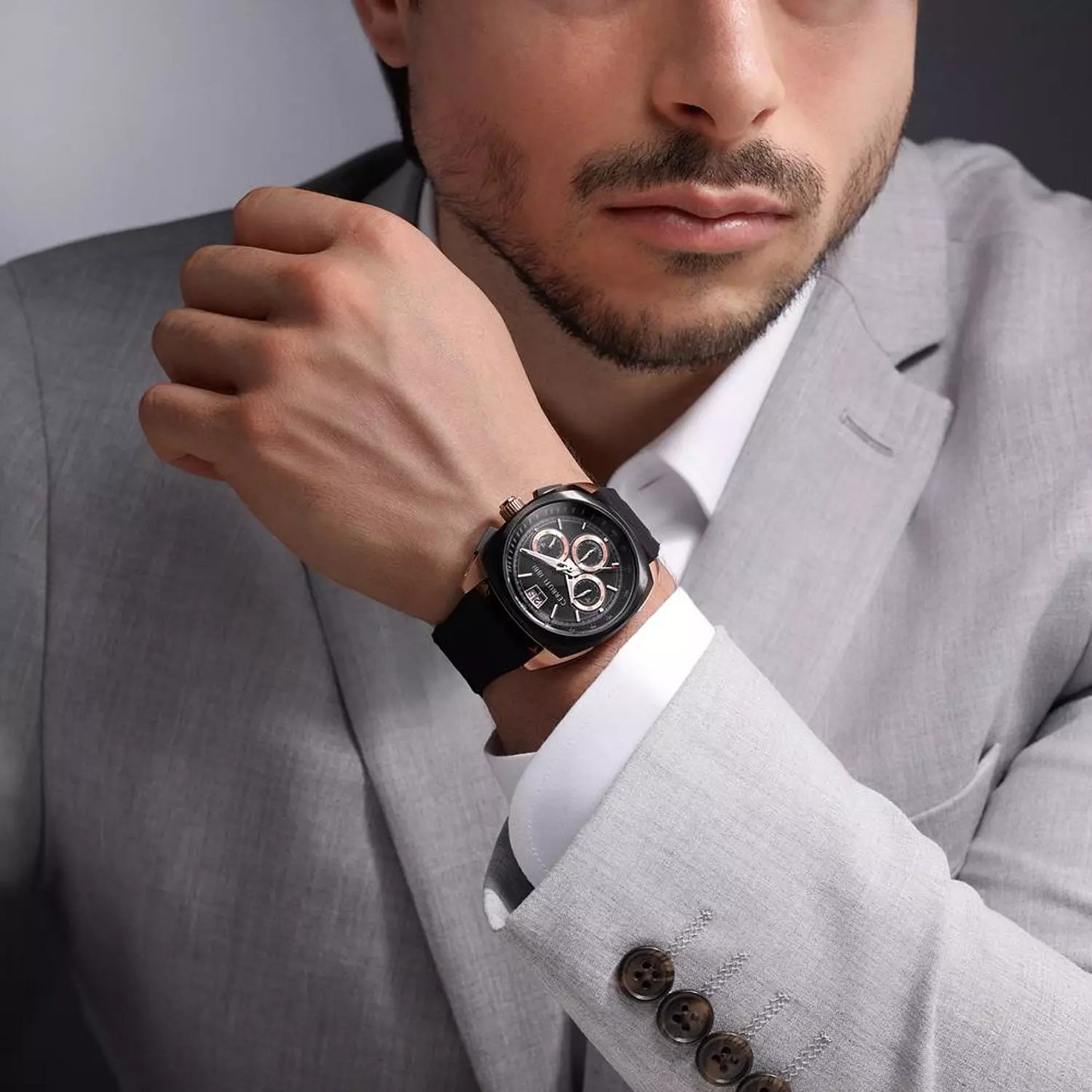 Cerruti 1881 Rose Gold Black Chronograph CIWGO0085102
