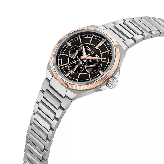 Cerruti 1881 Black Chrono Two-Tone Watch CIWGK0084504