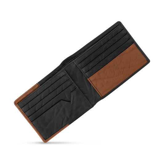 POLICE MEN WALLET GENUINE CALF LEATHER BROWN & BLACK