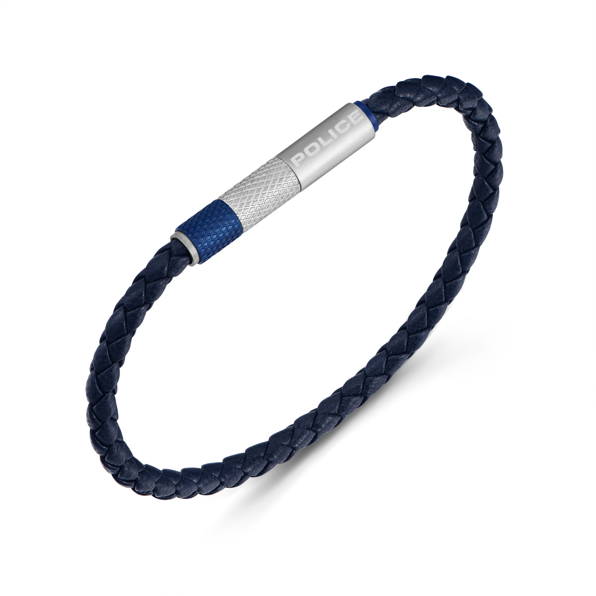 Police Men Bracelet PEAGB0002402 PE TUBE SS & NAVY HARDWARE W NAVY LEA GS Bracelet-L