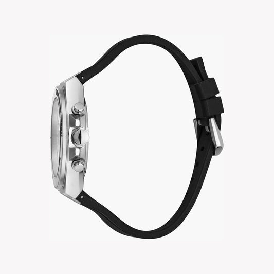 Just Cavalli Men's Silver Dial Watch, Black Silicone - JC1G139P0015