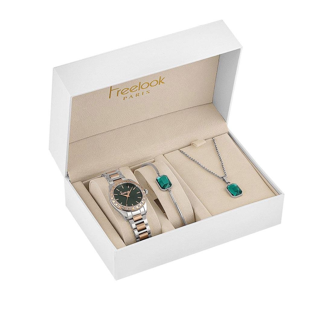 FREELOOK Women's Two-Tone Stainless Steel Watch with Gift Set - FL.1.10400-5