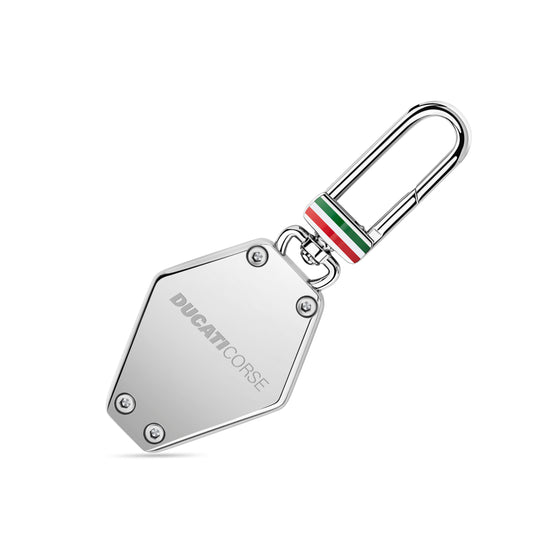 Ducati DTAGK2138002 Stile Stainless Steel + Red Enamel Keyring