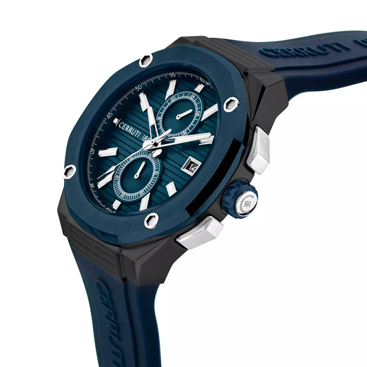 CERRUTI 1881 Watch For Men Razzuolo Blue Rubber Strap Multifunction
