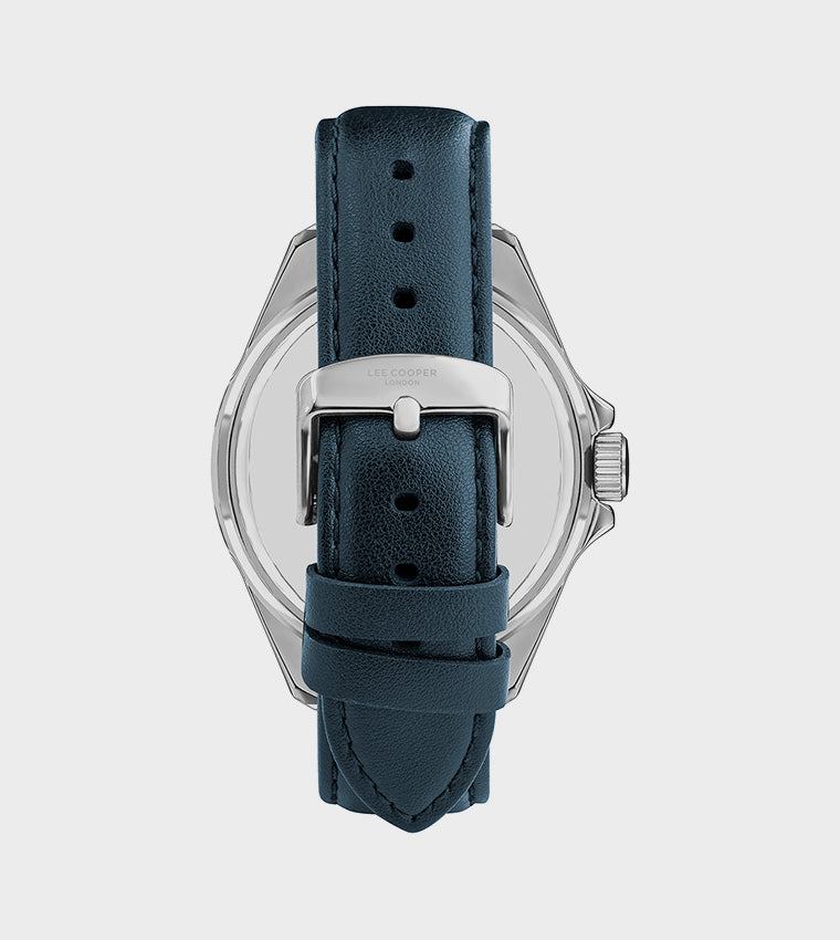 LEE COOPER Men's Blue Leather Strap Analog Watch - LC07870.277
