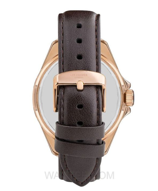 LEE COOPER Men's Brown Leather Strap Analog Watch - LC07870.464