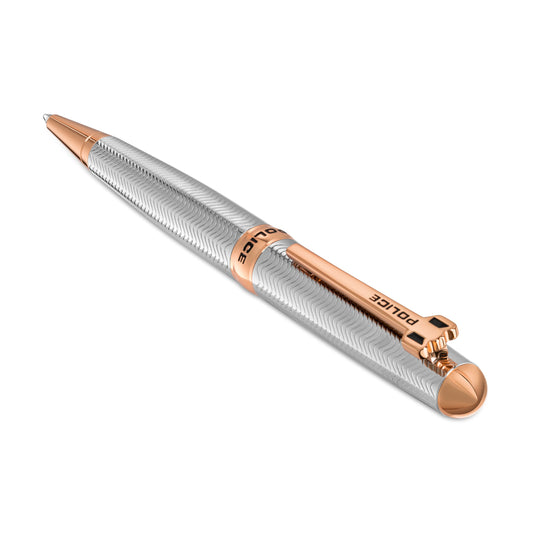 POLICE - Ball Point Pen For Men Silver & Rose Gold Color - PERGR0002605