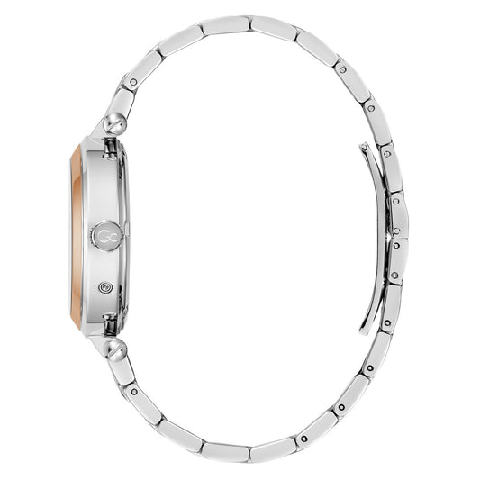 Gc TopChic Mid Size Metal Women Watch Silver & Rose Gold Stainless Steel Bracelet Z62001L2