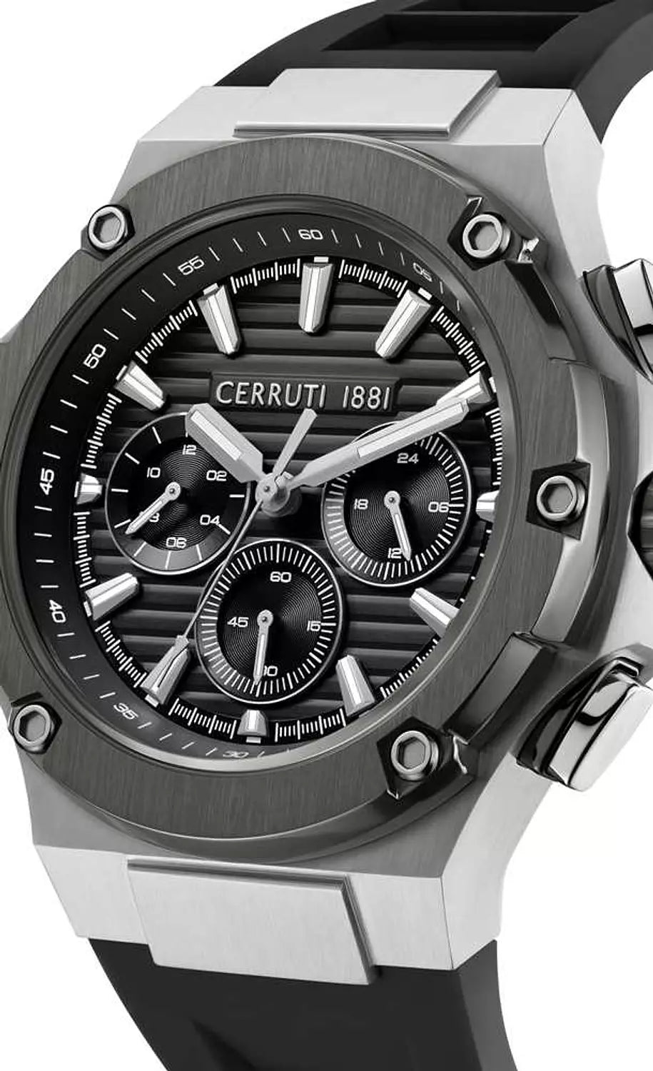 Cerruti 1881 Black Striped Dial Chrono CIWGQ0085701