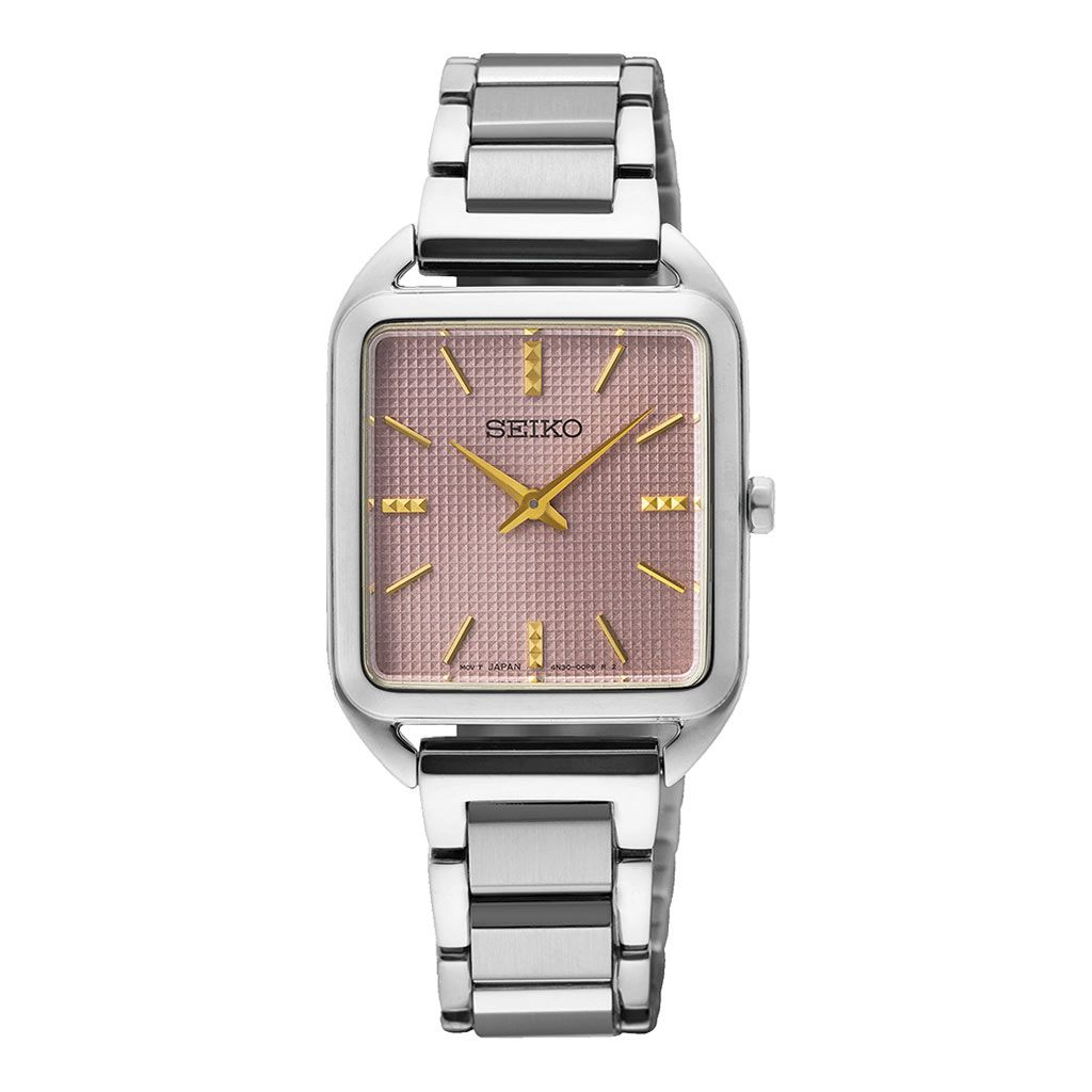 SEIKO Ladies' Hand Watch QUARTZ Stainless Band Pink Dial SWR077P1