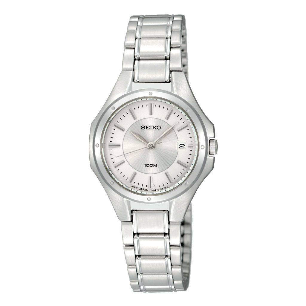 SEIKO Ladies' Hand Watch QUARTZ Stainless Band Silver Dial SXDE11P1