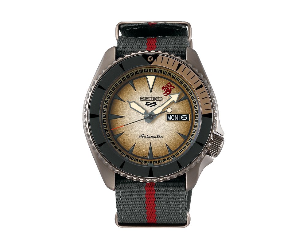 SEIKO Men's Hand Watch 5 SPORTS Grey Nylon Strap, Brown Dial SRPF71K1