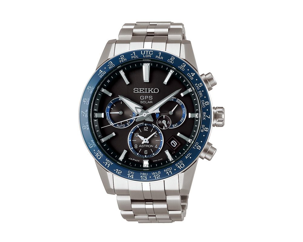 SEIKO Men's Hand Watch ASTRON Stainless Band, Black Dial SSH001J1
