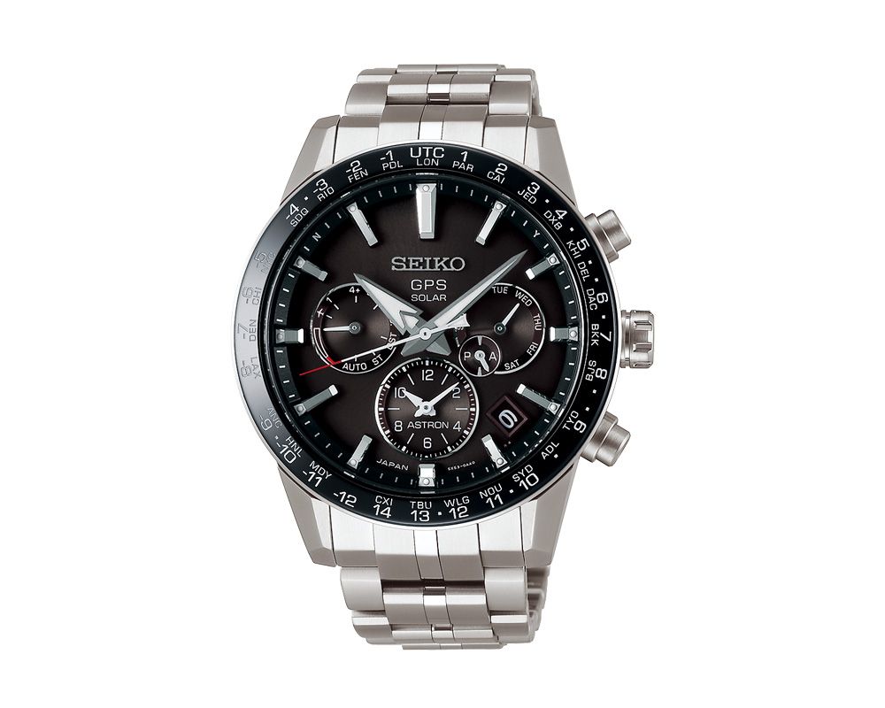 SEIKO Men's Hand Watch ASTRON Stainless Band, Black Dial SSH003J1