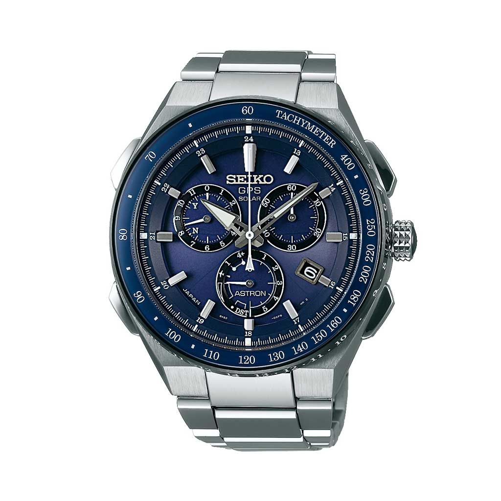 SEIKO Men's Hand Watch ASTRON Stainless Steel Band, Blue Dial SSE127J1