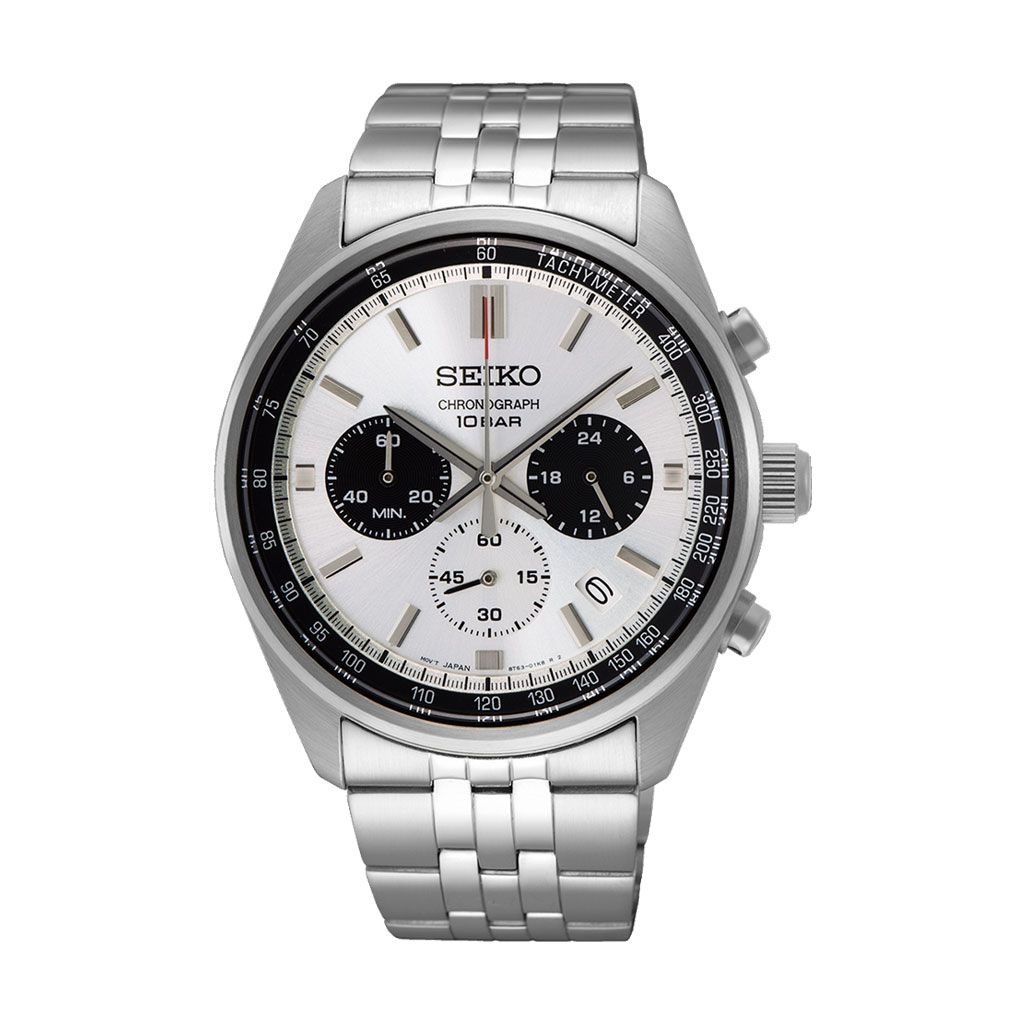 SEIKO Men's Hand Watch CHRONOGRAPH Stainless Band Silver Dial SSB425P1