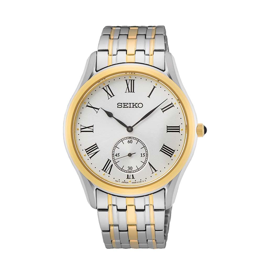 SEIKO Men's Hand Watch QUARTZ Stainless Band, Silver Dial SRK048P1
