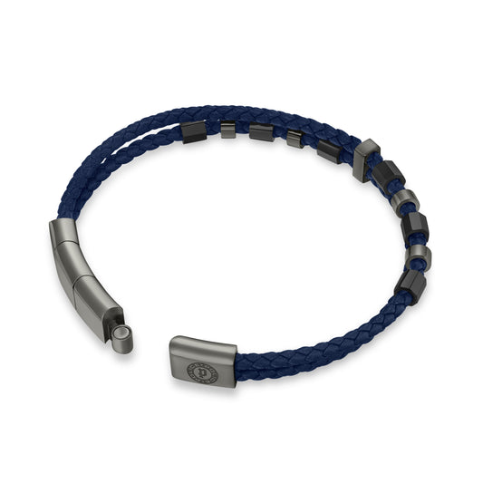 Police FREEWAY GUN BEADS D.BLUE DUO-LEATHER BRT PEAGB0035605