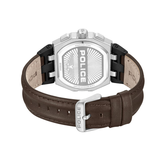 Police Men's 45 MM Brown Chronograph Leather Watch | PEWGF0054403