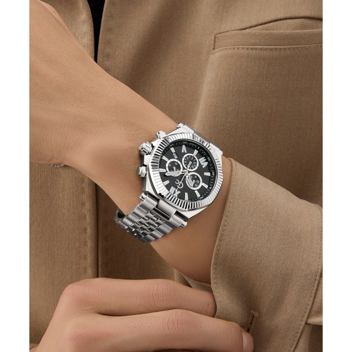 Gc Atlas Chrono Metal Men Watch Silver Stainless Steel Bracelet Z66001G2