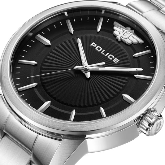 POLICE Men Analog Quartz Casual Watch Classic Dress Black Dial Waterproof Round