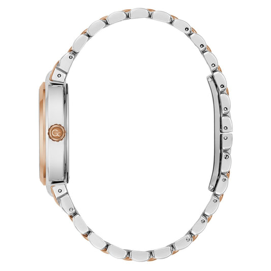 Gc Allure Mid Size Metal Women Watch Silver & Rose Gold Stainless Steel Bracelet Z64001L1
