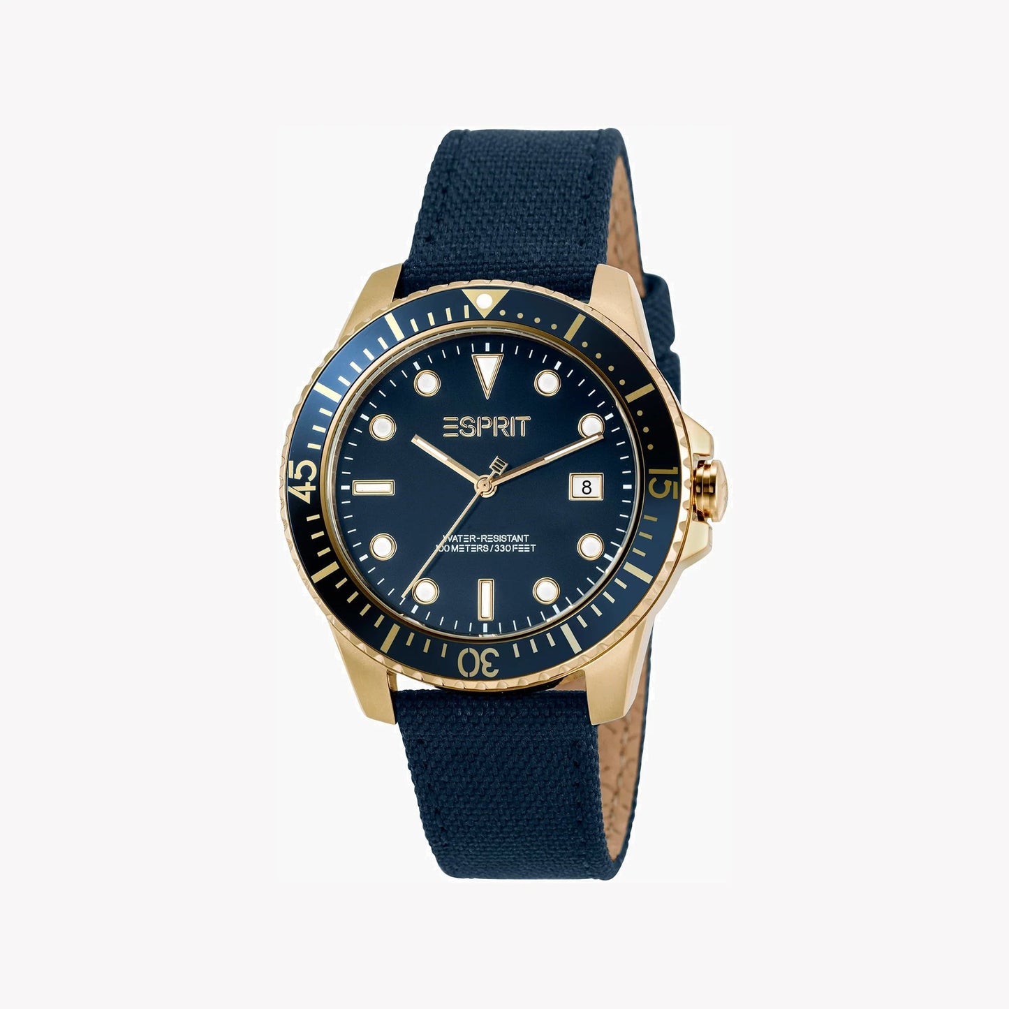 Esprit Men's Blue Dial Blue Nylon ES1G303L0045
