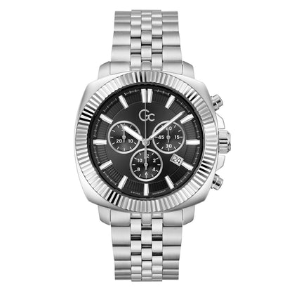 Gc Flair Coussin Chrono Metal Men Watch Silver Stainless Steel Bracelet Z64006G2