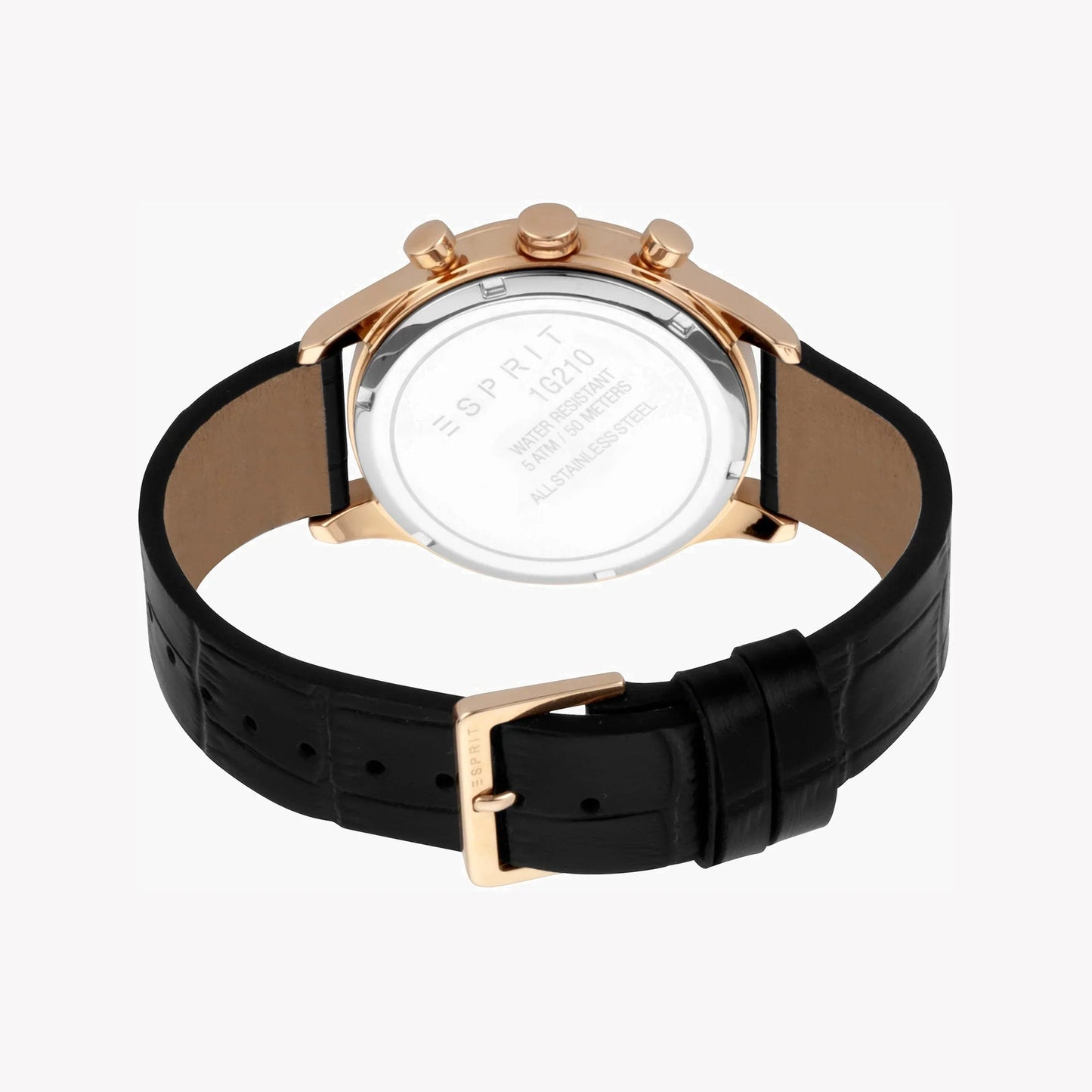 Esprit Men's Black Dial Black Leather ES1G210L0045