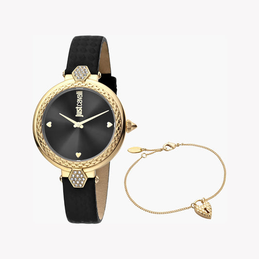Just Cavalli Women's Black Watch, Gold Case | Jc1l128l0525