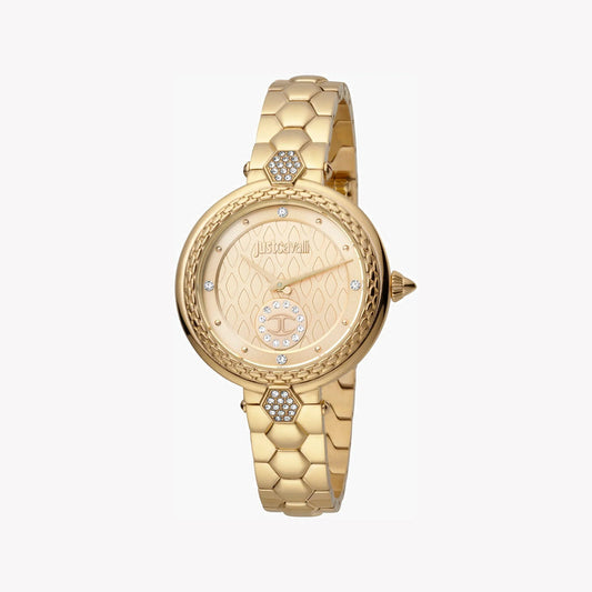 Just Cavalli Women's Gold Stainless Steel Watch, Champagne Dial | JC1L128M0065