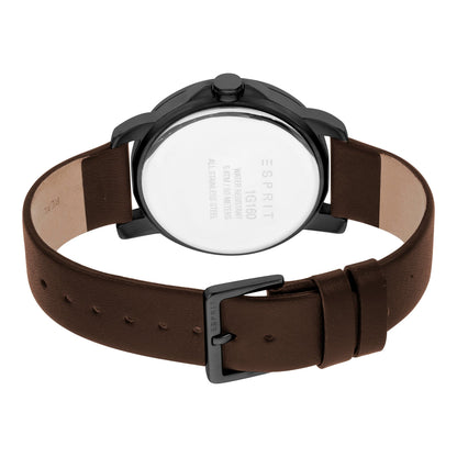 Esprit Men's Black Dial Brown Leather ES1G160L0035