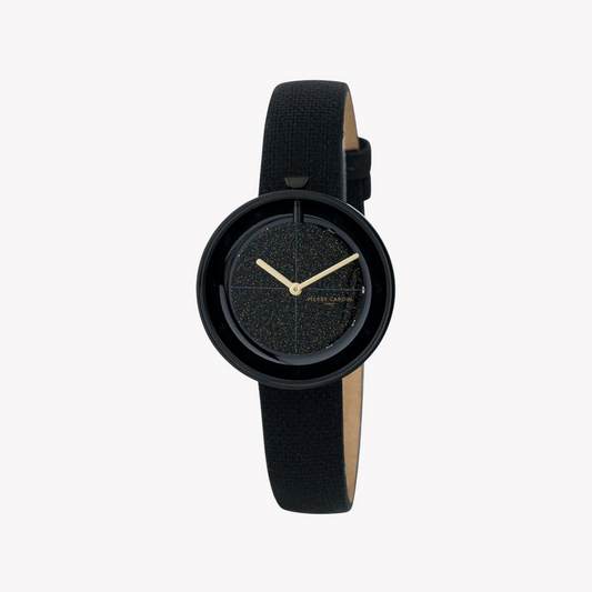PIERRE CARDIN WOMEN'S BLACK LEATHER WATCH, STAINLESS STEEL | CMA.0011