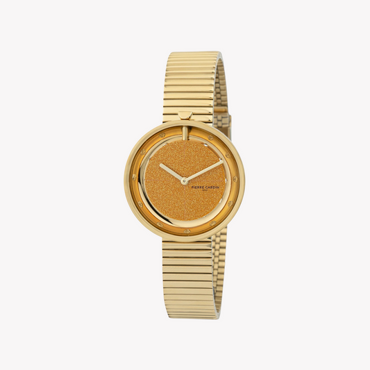 PIERRE CARDIN WOMEN'S GOLD STAINLESS STEEL WATCH, CHAMPAGNE DIAL | CMA.0012
