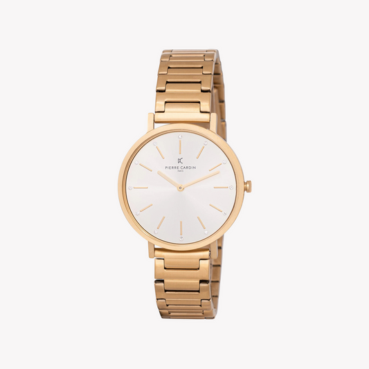 PIERRE CARDIN WOMEN'S GOLD METAL WATCH, CHAMPAGNE DIAL | CBV.1111