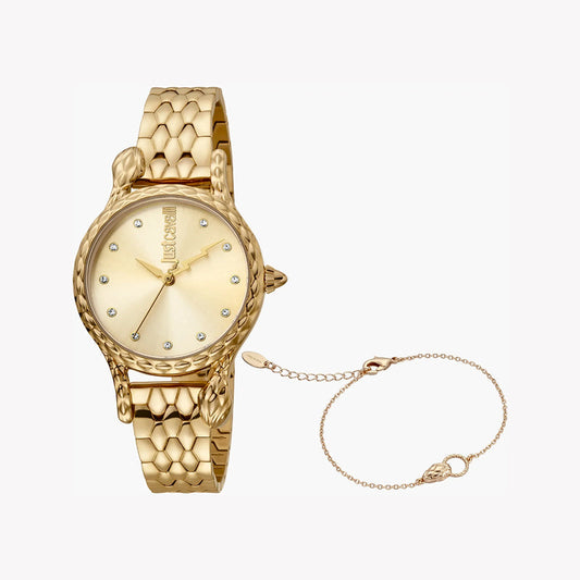 Just Cavalli Women's Gold Watch, Champagne Dial - JC1L125M0065